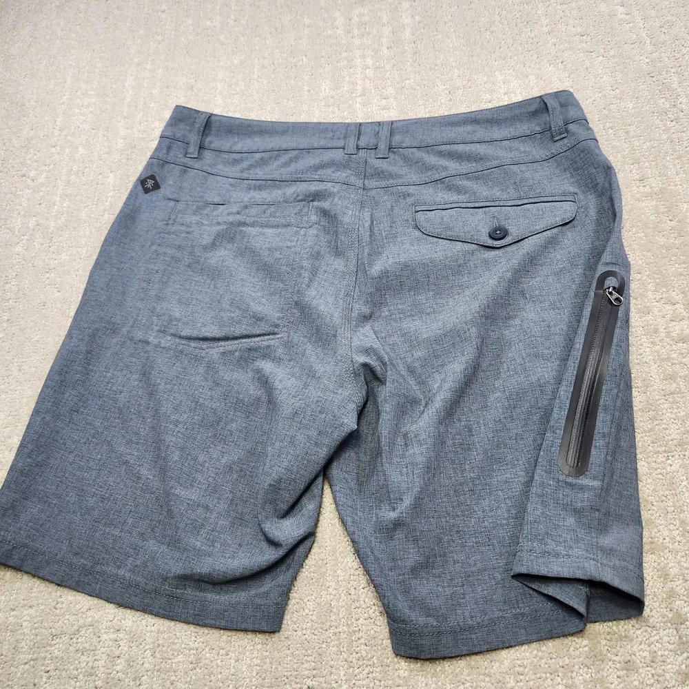 Roark Shorts Men 33 Explorer Hybrid Gray Drawstring Stretch Outdoor Quick Dry